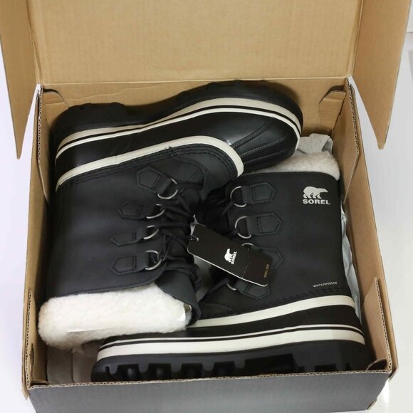 NWT!  Sorel Caribou Snow Boot in Black, Stone, Size 6 - Picture 9 of 10